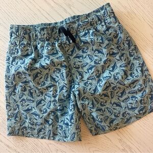 Southern Tide Aqua Shark Pattern Swim Trunks